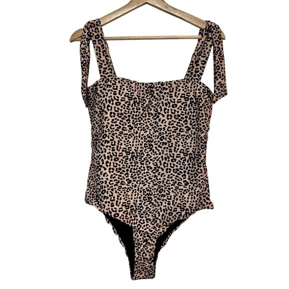 Vintage COSITA LINDA Beachwear One Piece Swimsuit Animal‎ Print Tie Shoulder XL - Picture 1 of 9